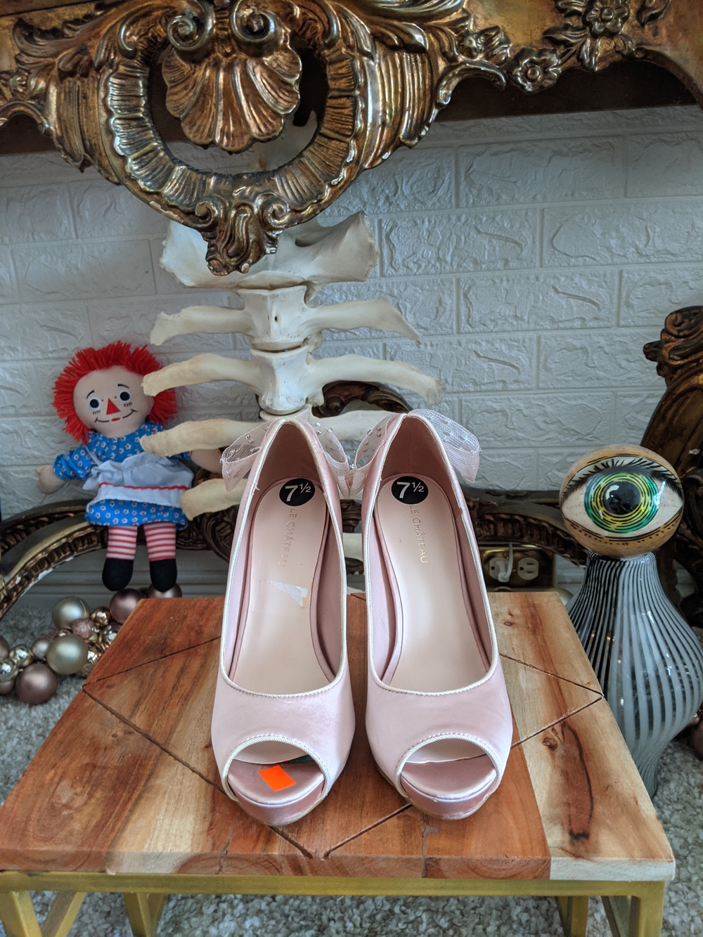 Women's Pink Peep-Toe Heels - Size 7½ Pin Up Heels
